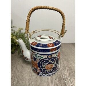 Vintage Japanese Tea Pot With Lid Bamboo Handle By Fred Roberts Co San Francisco
